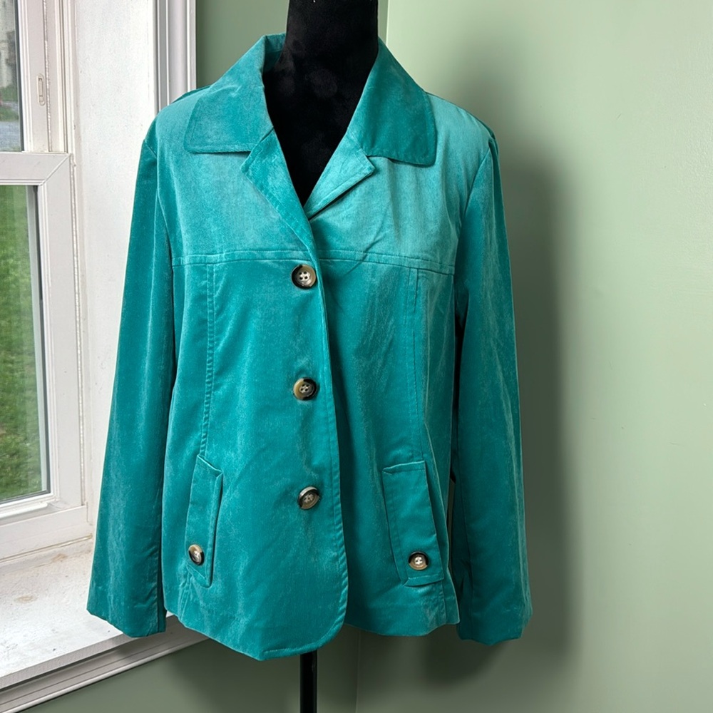 R-Q-T Teal Button-Down Blazer 2x - image 1
